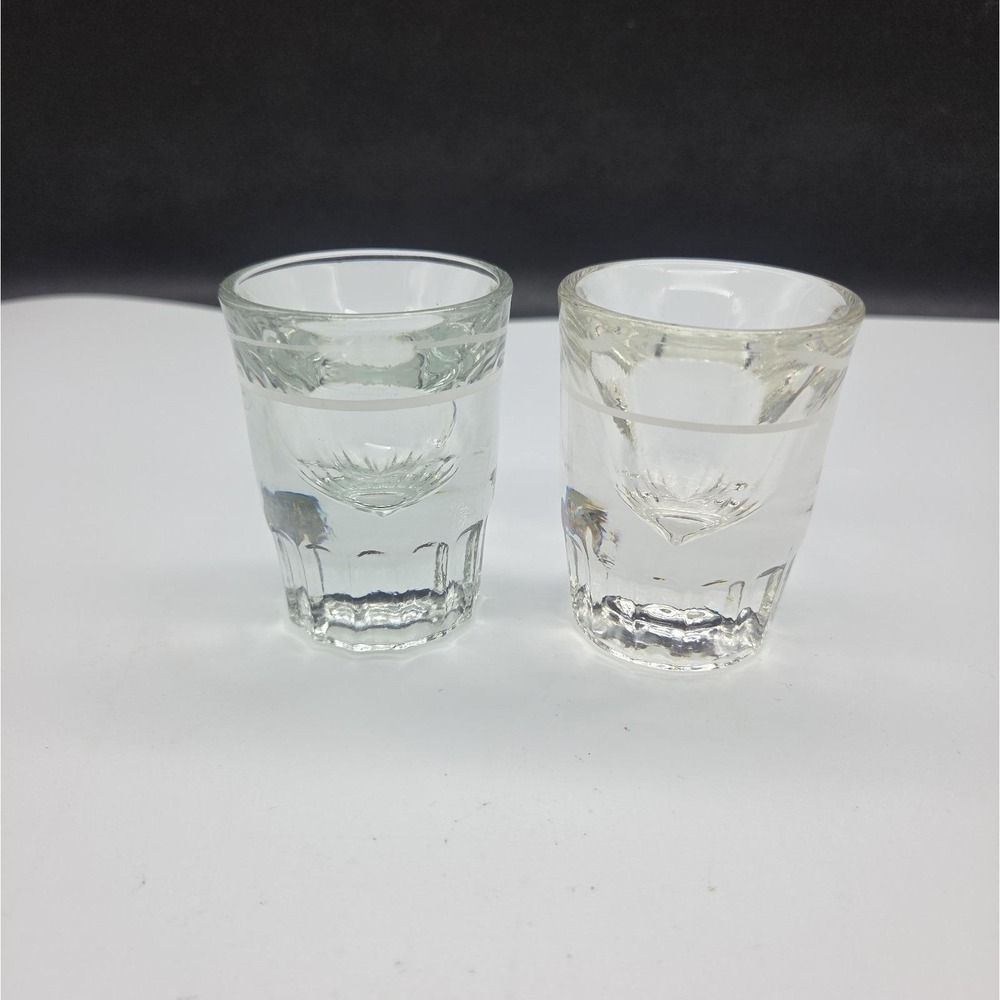 Vintage Shot Glasses Heavy 2-ounce Set Of 2 Nostalgia Barware